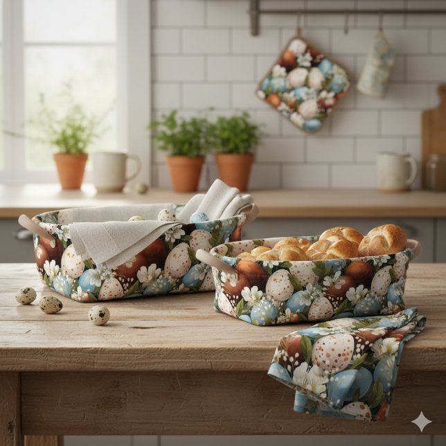 Tela Rustic Speckled Easter Eggs & Spring Flowers  (Rustic Speckled Easter Eggs & Spring Flowers  Fabric)