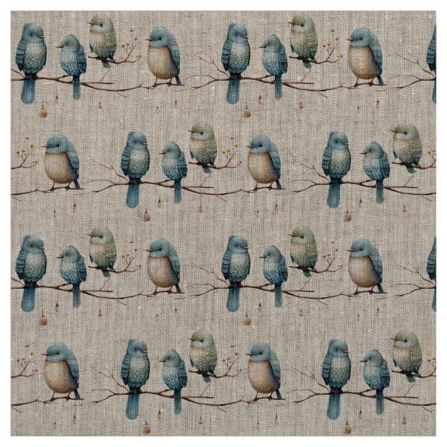Tela Rustic Woodland Love Birds Celebration (Retal)
