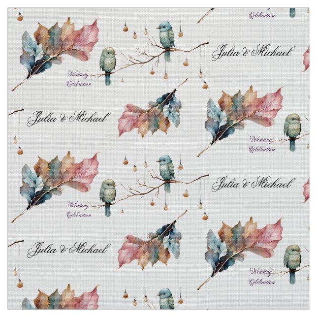 Tela Rustic Woodland Love Birds Celebration (Retal)