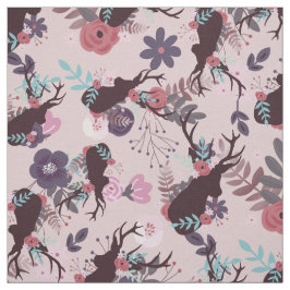 Tela Rústica Cabeza de ciervo Mauve Pink Floral Trendy 