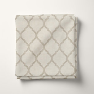 Tela Rústica Linen Beige y Taupe Quatrefoil marroquí