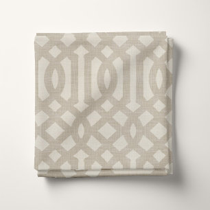 Tela Rústica Linen Beige y Taupe Trellis