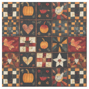 Tela Rústico Patchwork Patrón de tallo otoñal de arte