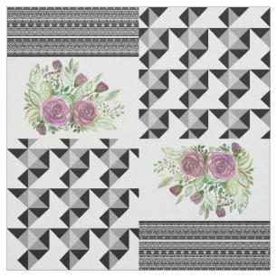 Tela Rústico, patchwork, rosas