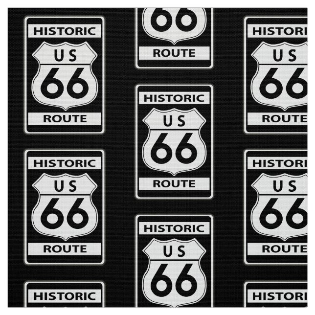 Tela Ruta histórica 66 negra (Retal)