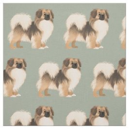 Tela Sable Tibetan Spaniel Fabric