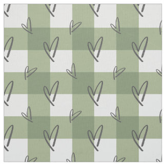 Tela Sage Green Heart - Premium Pima Cotton Fabric