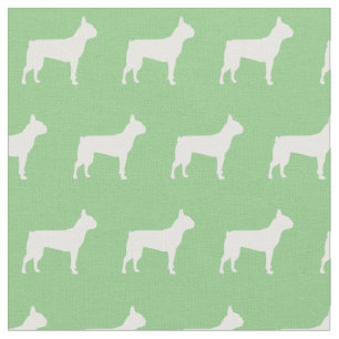 Tela Sage Green, Mascota de Silhouette de Boston Terrie