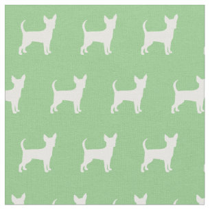 Tela Sage Green, Mascota de silueta de perro de Chihuah