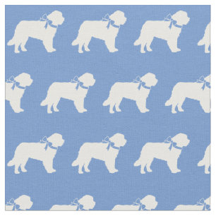 Tela Saint Bernard Dog Silhouette Mascota Light Blue