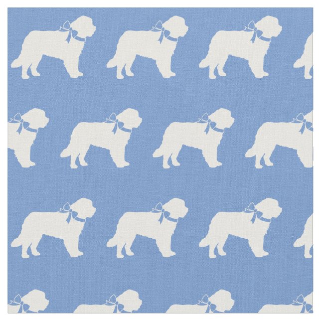 Tela Saint Bernard Dog Silhouette Mascota Light Blue (De cerca)