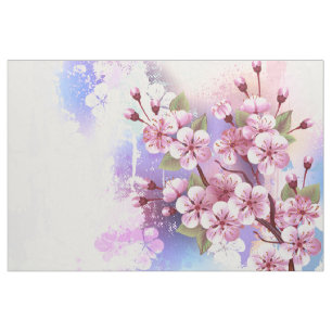 Tela Sakura rosa sobre fondo de pintura