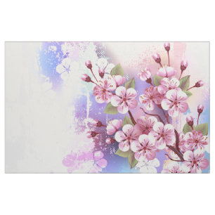Tela Sakura rosa sobre fondo de pintura