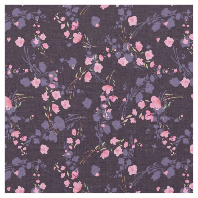 Tela Sakura rosa suave flores en un fondo oscuro (De cerca)