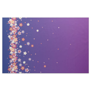 Tela Sakura Showers Estilo de Kimono Azul y Morado Sueñ