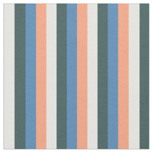 Tela Salmón, azul, gris pizarra oscuro, líneas blancas