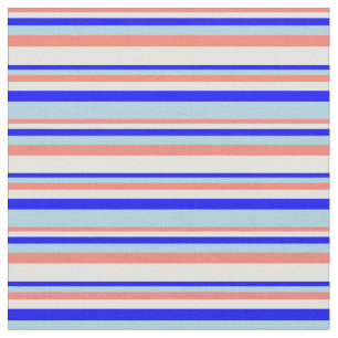 Tela Salmón, cian claro, azul y azul claro