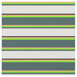 Tela Salmón claro, verde, gris, cian claro y negro