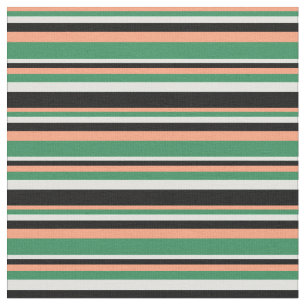Tela Salmón claro, verde marino, líneas cian y negro cl