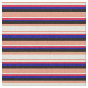 Tela Salmón oscuro, beige, crimson, azul oscuro y negro