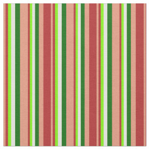 Tela Salmón oscuro, rojo, verde, amarillo claro y verde