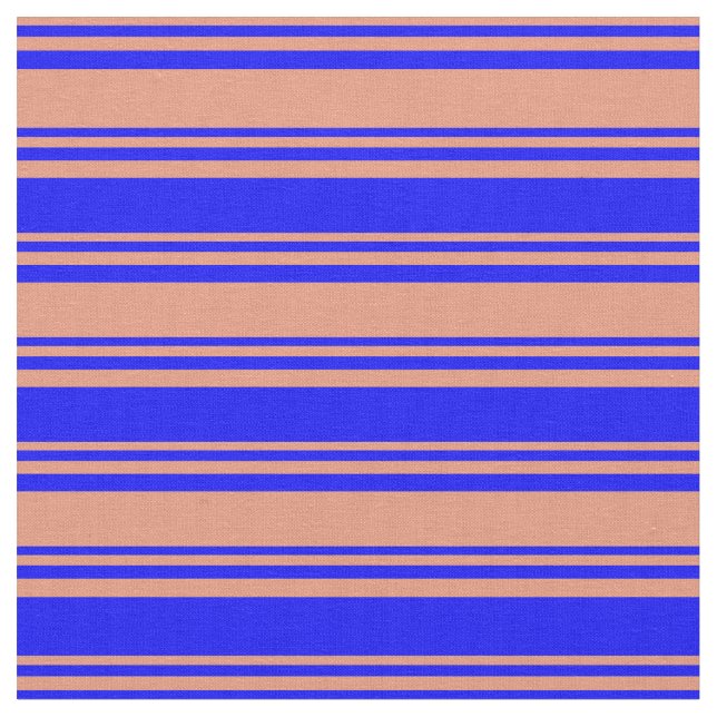 Tela Salmón oscuro y franjas azules (De cerca)