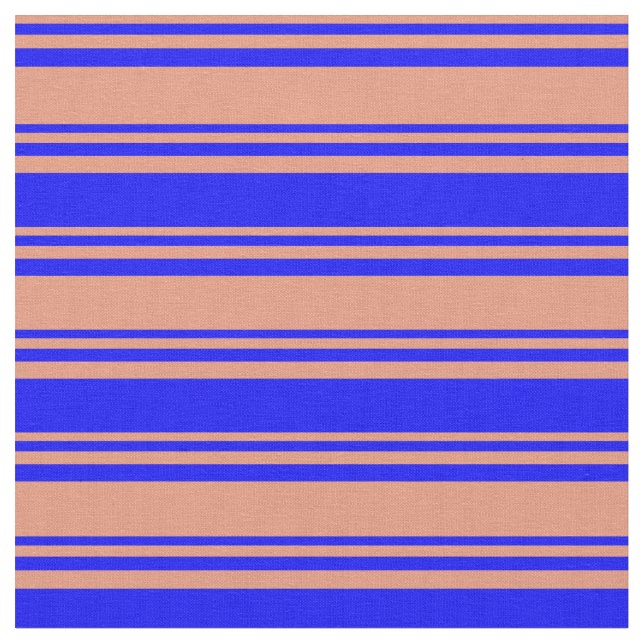 Tela Salmón oscuro y líneas de color azul (De cerca)