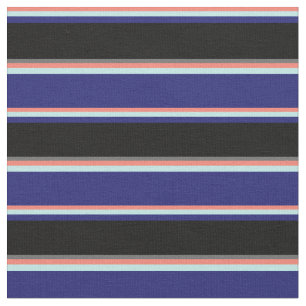 Tela Salmón, Turquesa, Azul Medianoche, Negro y Gris Os
