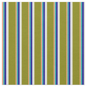 Tela Salmón, verde marino, azul, amarillo claro y verde