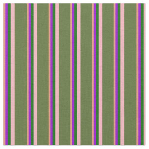 Tela Salmón, violeta, verde, rosa claro y verde oliva