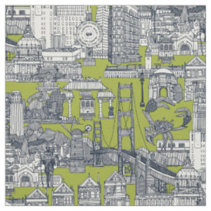 Tela San Francisco toile índigo limón