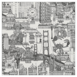 Tela San Francisco toile negro blanco
