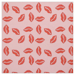 Tela San Valentín rosa rojo levanta besos de pintalabio