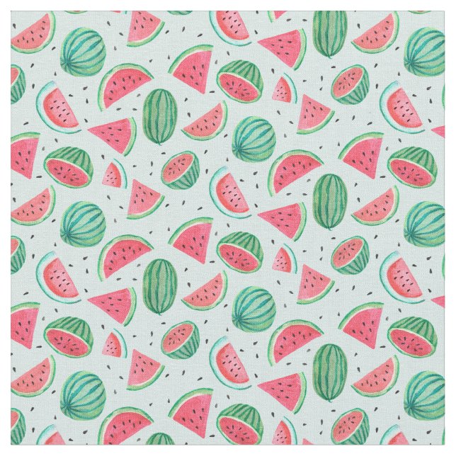 Tela Sandía | Verano de frutas tropicales | Tejido (De cerca)