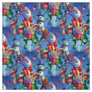 Tela santa claus elf reindeer xmas