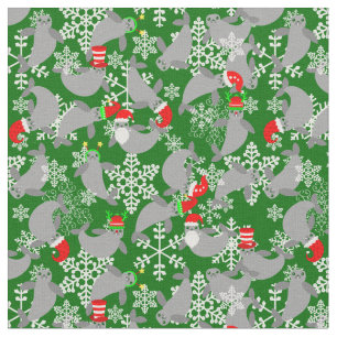 Tela santa claus navidades manatee green