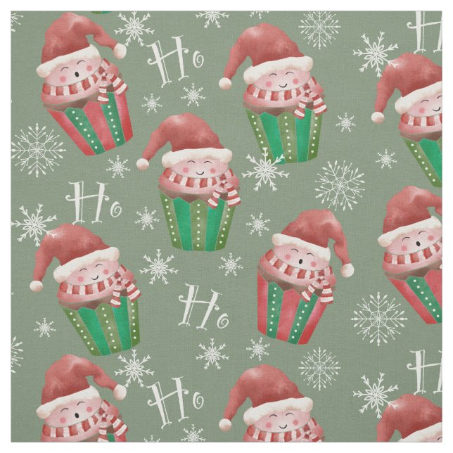 Tela Santa Cupcake Ho Ho (Retal)