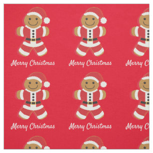 Tela Santa Gingerbread Man Feliz Navidad