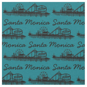 Tela Santa Monica CA California Pier Silhouette Cali