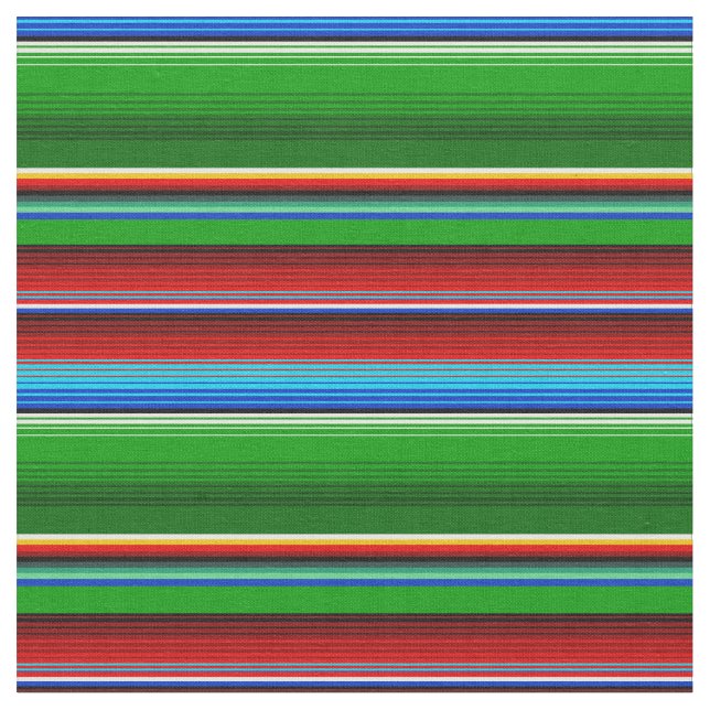 Tela Sarape mexicano azul verde (De cerca)