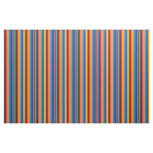 Tela Sarape rojo mexicano de oro azul ("Cuarto gordo" (fat quarter))