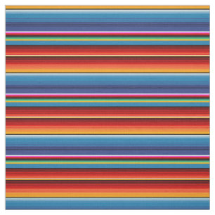 Tela Sarape rojo mexicano de oro azul