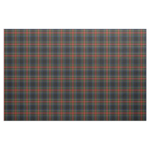 Tela Sargent/algodón peinado tartán negro de Stewart