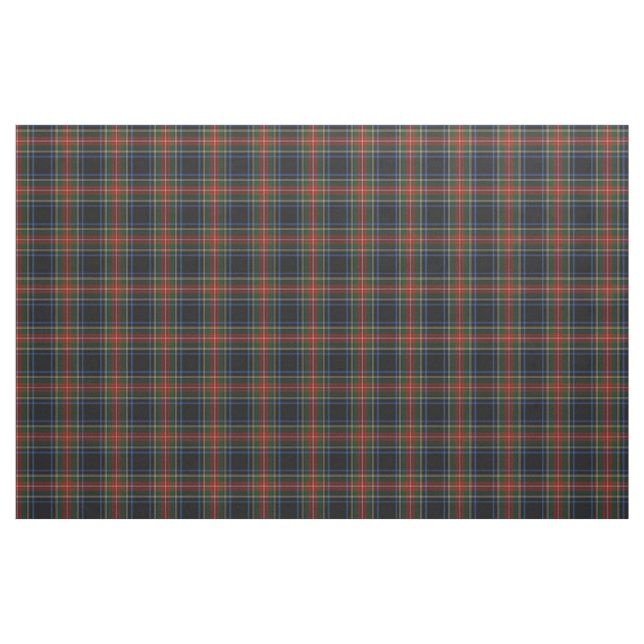 Tela Sargent/algodón peinado tartán negro de Stewart (Yarda)