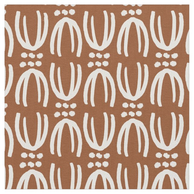 Tela Scandinavian boho brown lines  (De cerca)