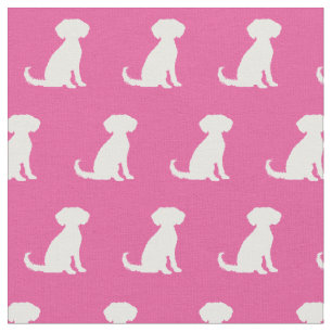 Tela Schnoodle Dog Silhouette Mascota Pink