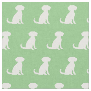 Tela Schnoodle Dog Silhouette Mascota Sage Green