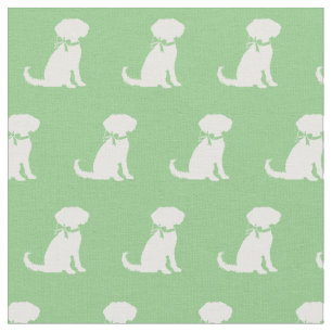 Tela Schnoodle Dog Silhouette Mascota Sage Green