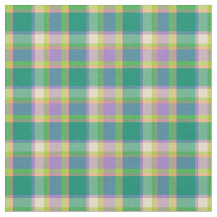Tela Seafoam Green y Purple Fashion Plaid