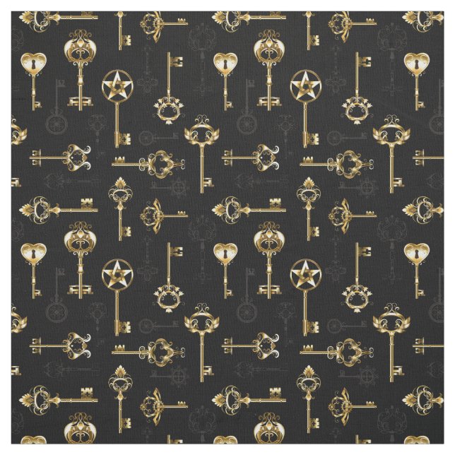 Tela Seamless Pattern with Golden Keys (Retal)